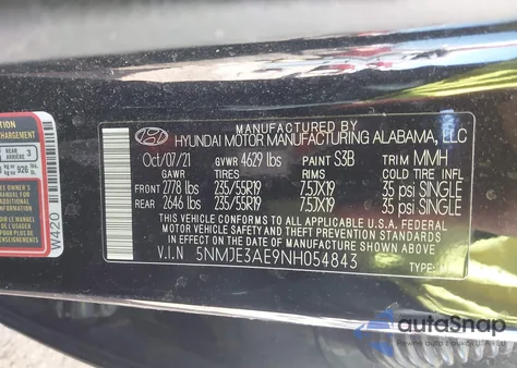 2022 Hyundai Tucson Limited z USA, uszkodzony, nr VIN 5NMJE3AE9NH054843